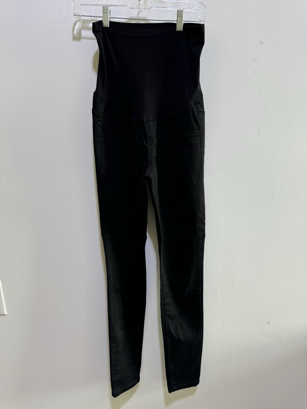 Women’s Maternity Dress Pant Black Twill Indigo Blue Size Small 30” Inseam